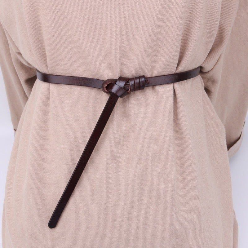  Thắt lưng nữ da bò thật AGANA dây nịt da thật đai váy da thật Hàn Quốc cao cấp phong cách hiện đại - DNT009 