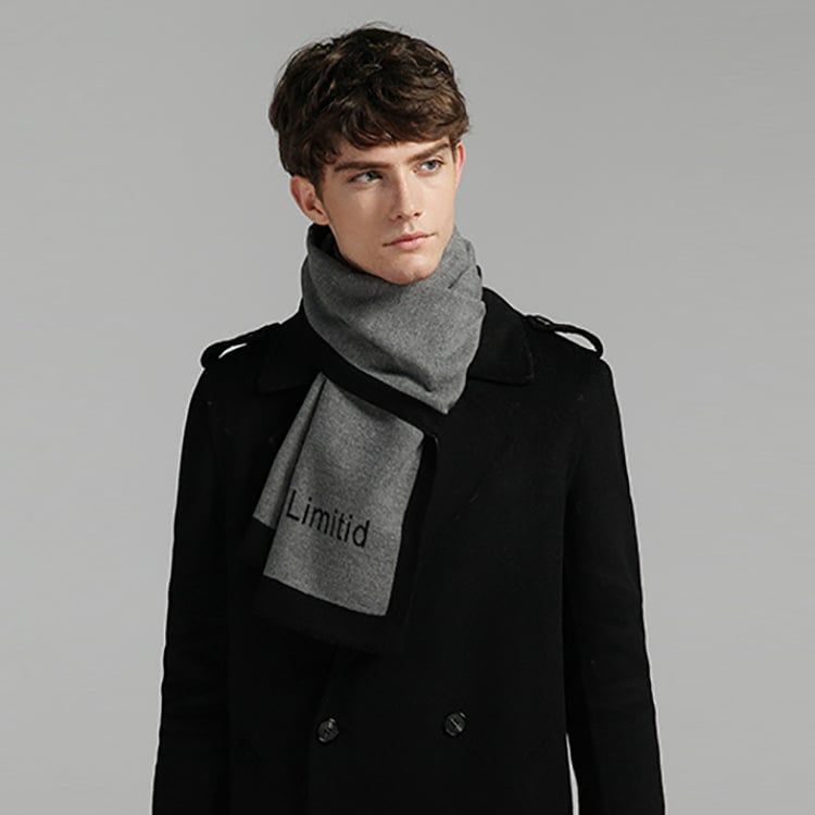  Quà tặng 20/11 cho đối tác nam, sếp nam, đồng nghiệp nam, người yêu nam ,bạn bè, anh trai hoặc người thân quà tặng Khăn quàng choàng cổ nam Hàng Hiệu & Cao Cấp - Khăn len cashmere giữ ấm họa tiết màu Xám - KN020 