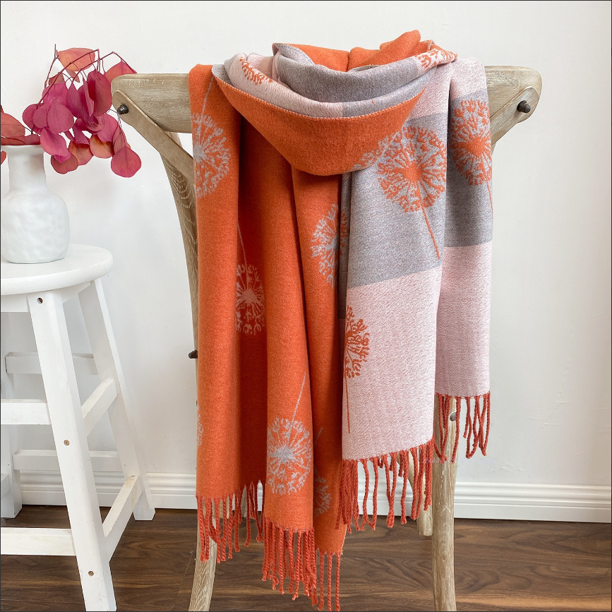  Quà tặng 20/11 cho sếp nữ, vợ, cô giáo, giáo viên nữ, mẹ và bạn gái, người yêu nữ quà tặng Khăn quàngcổ len cashmere nữ choàng giữ ấm màu cam AGANA Khăn Phụ Kiện - KC338 