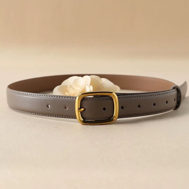  Thắt lưng nữ da bò thật AGANA dây nịt da thật đai váy da thật Hàn Quốc cao cấp phong cách hiện đại - DNT002 