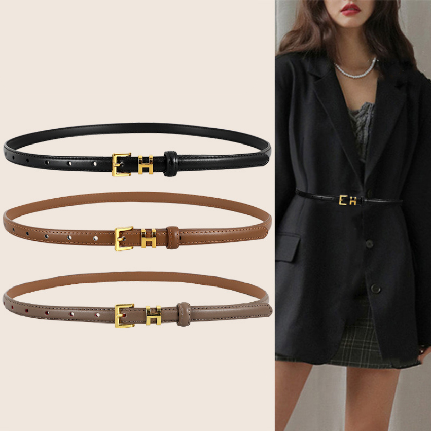  Thắt lưng nữ da bò thật AGANA dây nịt da thật đai váy da thật Hàn Quốc cao cấp phong cách hiện đại - DNT013 