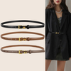 Thắt lưng nữ da bò thật AGANA dây nịt da thật đai váy da thật Hàn Quốc cao cấp phong cách hiện đại - DNT013