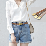  Thắt lưng nữ da bò thật AGANA dây nịt da thật đai váy da thật Hàn Quốc cao cấp phong cách hiện đại - DNT015 