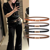  Thắt lưng nữ da bò thật AGANA dây nịt da thật đai váy da thật Hàn Quốc cao cấp phong cách hiện đại - DNT016 