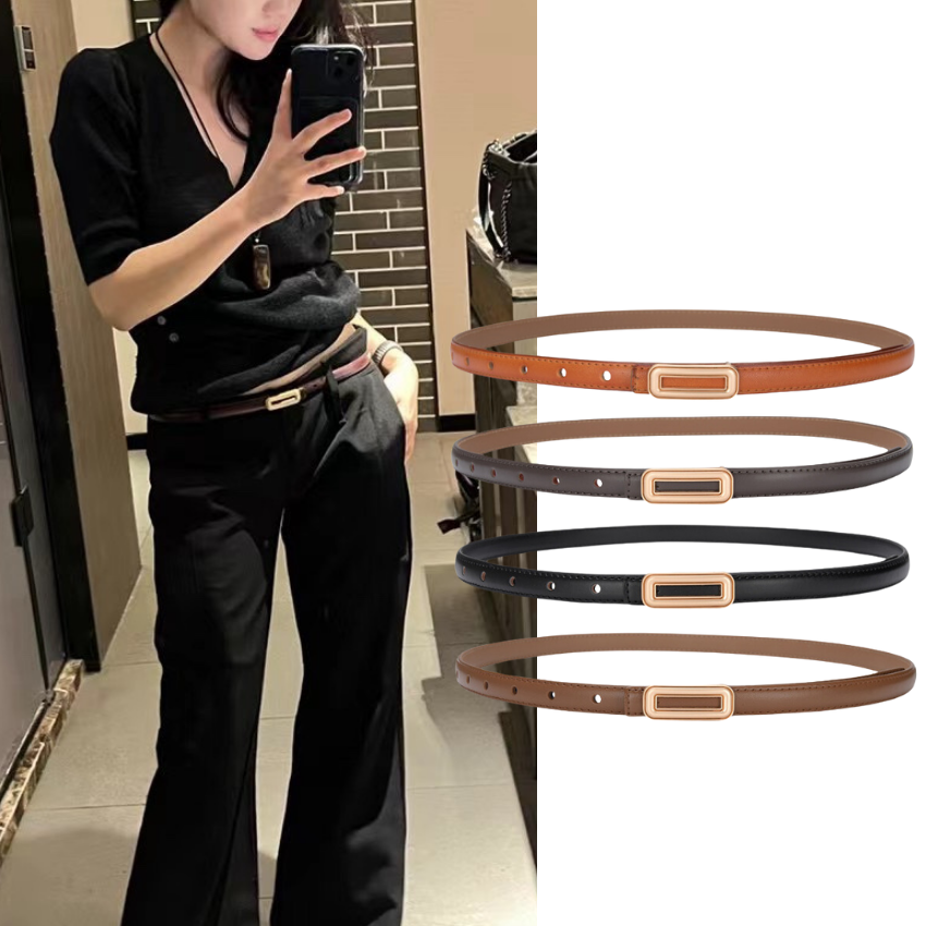  Thắt lưng nữ da bò thật AGANA dây nịt da thật đai váy da thật Hàn Quốc cao cấp phong cách hiện đại - DNT016 