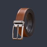  Thắt lưng nam da bò thật khóa tự động hợp kim chống rỉ AGANA dây nịt nam cao cấp khóa lỗ kim da bò bền bỉ thời trang - Màu Nâu Đậm - DNN001 