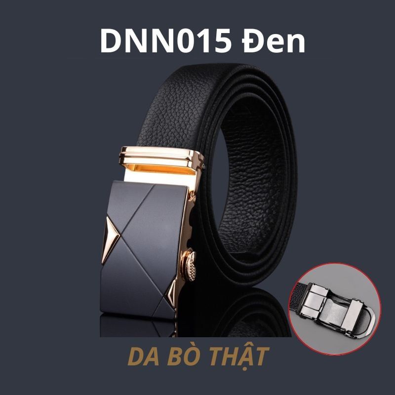  Quà tặng 20/10 cho đối tác nam, sếp nam, đồng nghiệp nam, người yêu nam ,bạn bè, anh trai hoặc người thân quà tặng Thắt lưng nam da bò thật khóa tự động hợp kim chống rỉ AGANA dây nịt nam cao cấp khóa lỗ kim da bò bền bỉ thời trang - Màu Đen - DNN015 