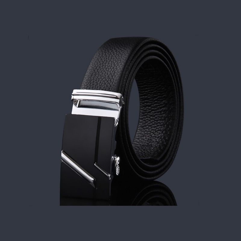  Thắt lưng nam da bò thật khóa tự động hợp kim chống rỉ AGANA dây nịt nam cao cấp khóa lỗ kim da bò bền bỉ thời trang - Màu Đen - DNN016 