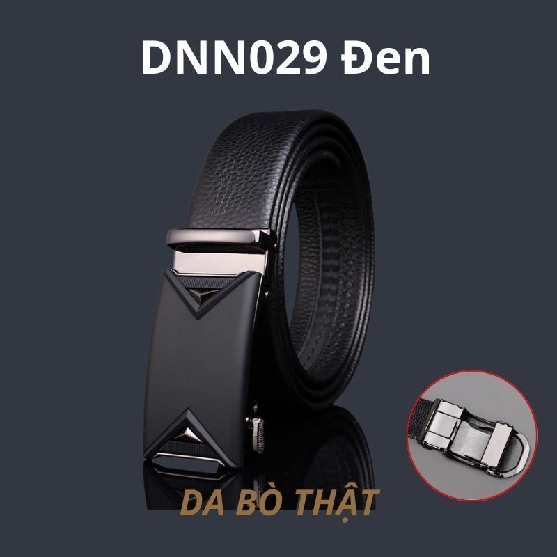  Quà tặng 20/10 cho đối tác nam, sếp nam, đồng nghiệp nam, người yêu nam ,bạn bè, anh trai hoặc người thân quà tặng Thắt lưng nam da bò thật khóa tự động hợp kim chống rỉ AGANA dây nịt nam cao cấp khóa lỗ kim da bò bền bỉ thời trang - Màu Đen - DNN029 