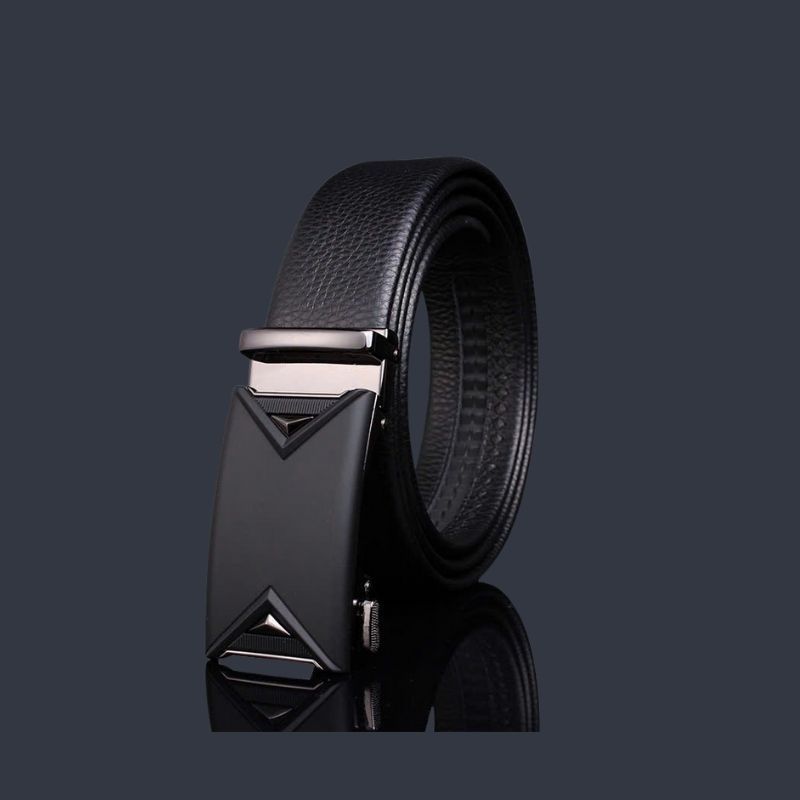  Thắt lưng nam da bò thật khóa tự động hợp kim chống rỉ AGANA dây nịt nam cao cấp khóa lỗ kim da bò bền bỉ thời trang - Màu Đen - DNN029 