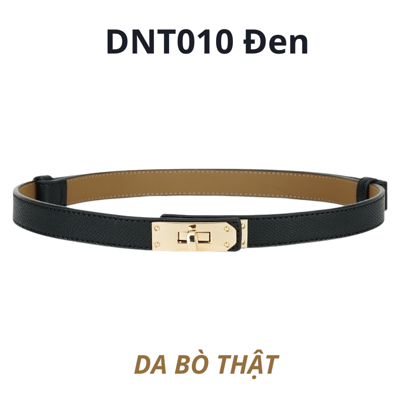  Thắt lưng nữ da bò thật AGANA dây nịt da thật đai váy da thật Hàn Quốc cao cấp phong cách hiện đại - DNT010 