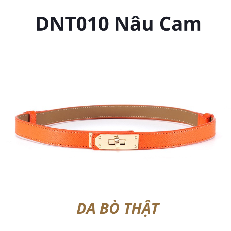  Thắt lưng nữ da bò thật AGANA dây nịt da thật đai váy da thật Hàn Quốc cao cấp phong cách hiện đại - DNT010 