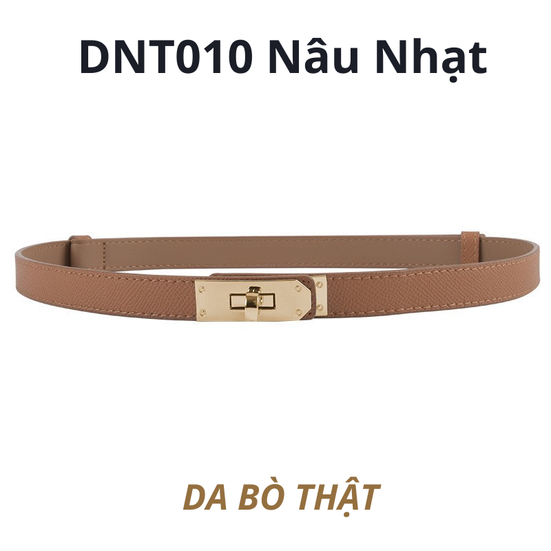  Thắt lưng nữ da bò thật AGANA dây nịt da thật đai váy da thật Hàn Quốc cao cấp phong cách hiện đại - DNT010 