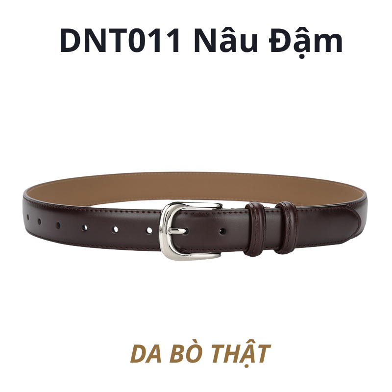  Thắt lưng nữ da bò thật AGANA dây nịt da thật đai váy da thật Hàn Quốc cao cấp phong cách hiện đại - DNT011 