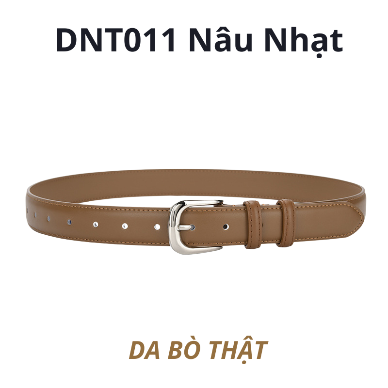  Thắt lưng nữ da bò thật AGANA dây nịt da thật đai váy da thật Hàn Quốc cao cấp phong cách hiện đại - DNT011 