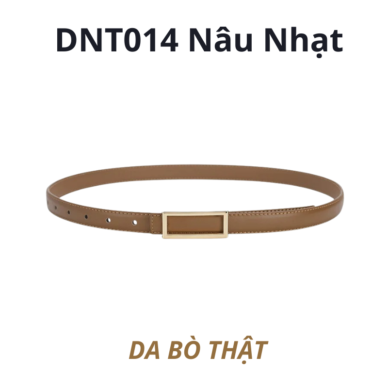  Thắt lưng nữ da bò thật AGANA dây nịt da thật đai váy da thật Hàn Quốc cao cấp phong cách hiện đại - DNT014 