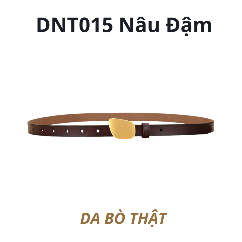  Thắt lưng nữ da bò thật AGANA dây nịt da thật đai váy da thật Hàn Quốc cao cấp phong cách hiện đại - DNT015 