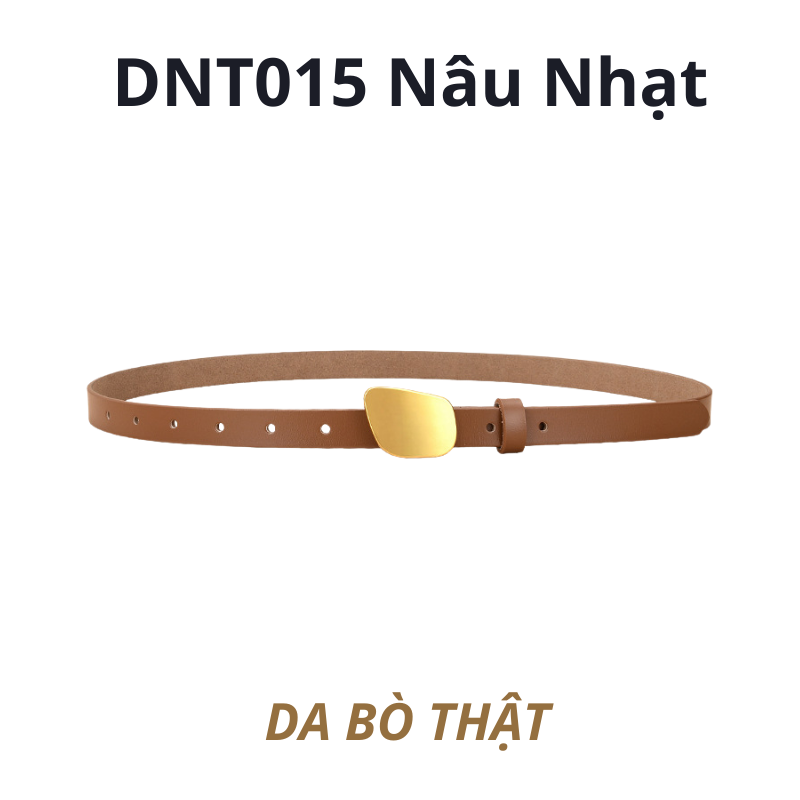  Thắt lưng nữ da bò thật AGANA dây nịt da thật đai váy da thật Hàn Quốc cao cấp phong cách hiện đại - DNT015 
