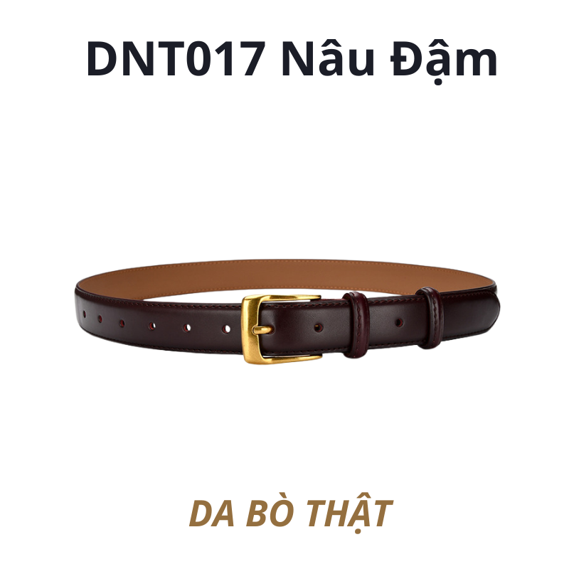  Thắt lưng nữ da bò thật AGANA dây nịt da thật đai váy da thật Hàn Quốc cao cấp phong cách hiện đại - DNT017 