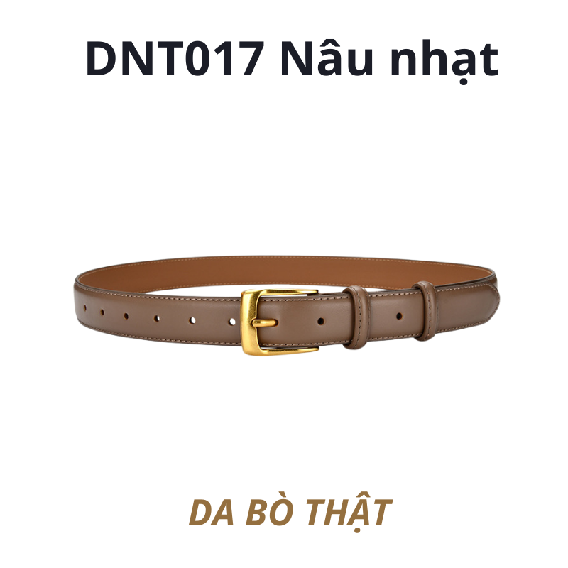  Thắt lưng nữ da bò thật AGANA dây nịt da thật đai váy da thật Hàn Quốc cao cấp phong cách hiện đại - DNT017 