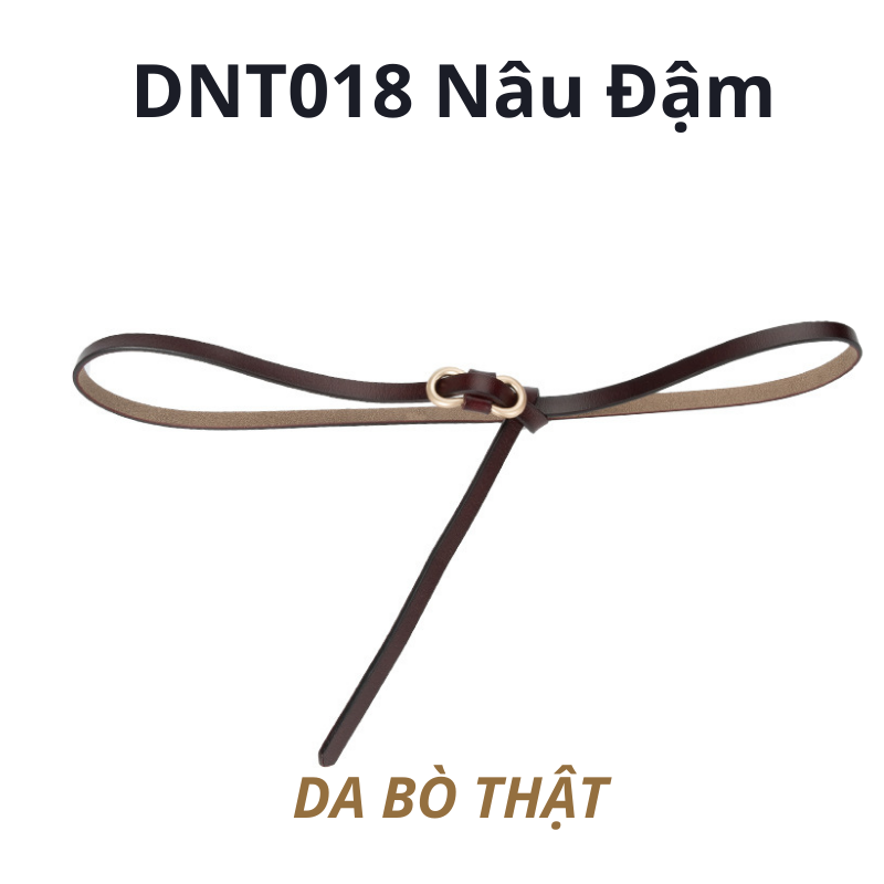 Thắt lưng nữ da bò thật AGANA dây nịt da thật đai váy da thật Hàn Quốc cao cấp phong cách hiện đại - DNT018 