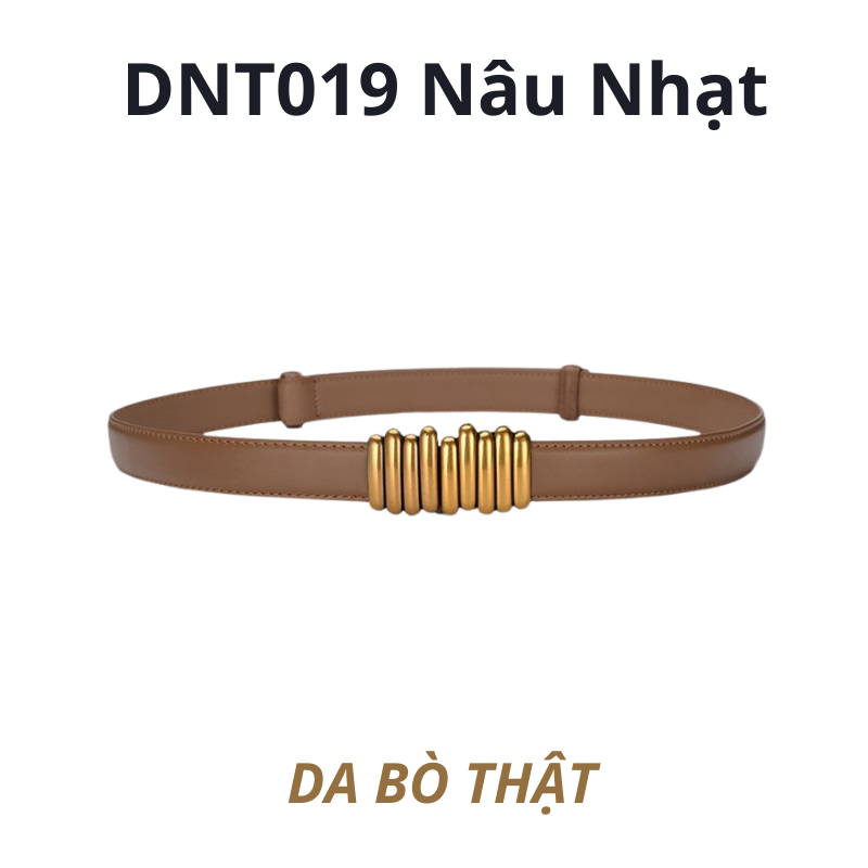  Thắt lưng nữ da bò thật AGANA dây nịt da thật đai váy da thật Hàn Quốc cao cấp phong cách hiện đại - DNT019 