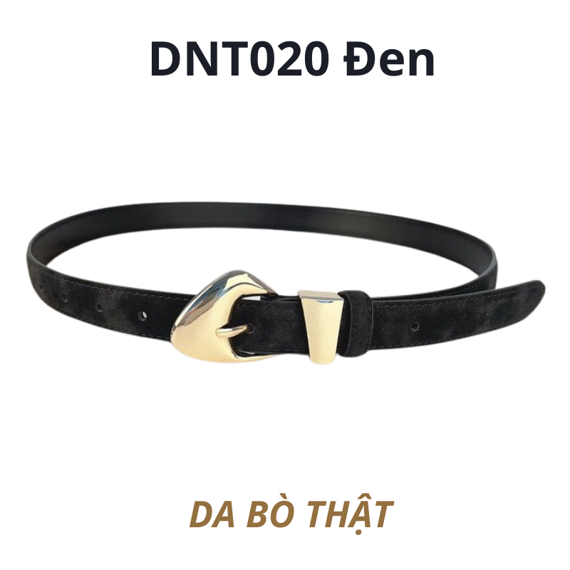  Thắt lưng nữ da bò thật AGANA dây nịt da thật đai váy da thật Hàn Quốc cao cấp phong cách hiện đại - DNT020 