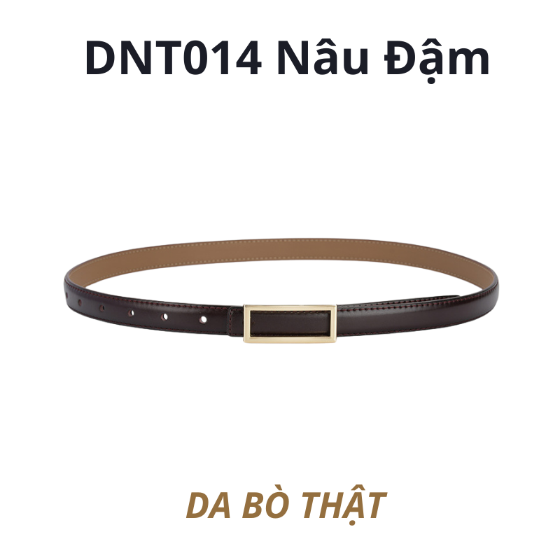  Thắt lưng nữ da bò thật AGANA dây nịt da thật đai váy da thật Hàn Quốc cao cấp phong cách hiện đại - DNT014 