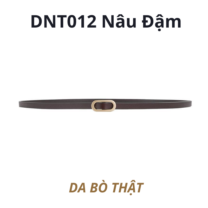  Thắt lưng nữ da bò thật AGANA dây nịt da thật đai váy da thật Hàn Quốc cao cấp phong cách hiện đại - DNT012 