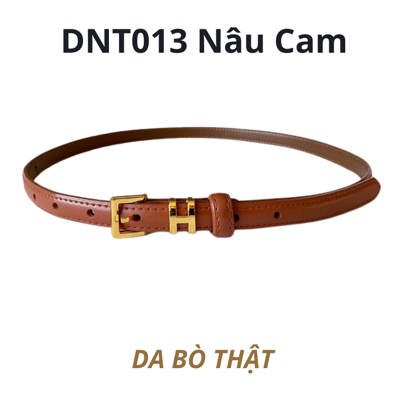  Thắt lưng nữ da bò thật AGANA dây nịt da thật đai váy da thật Hàn Quốc cao cấp phong cách hiện đại - DNT013 