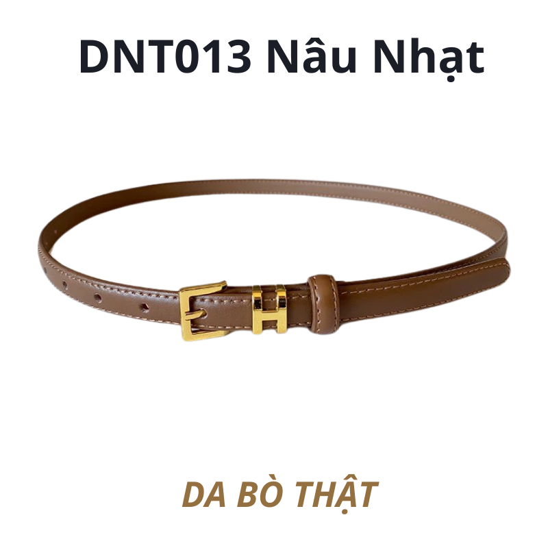 Thắt lưng nữ da bò thật AGANA dây nịt da thật đai váy da thật Hàn Quốc cao cấp phong cách hiện đại - DNT013 
