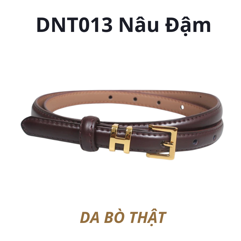  Thắt lưng nữ da bò thật AGANA dây nịt da thật đai váy da thật Hàn Quốc cao cấp phong cách hiện đại - DNT013 