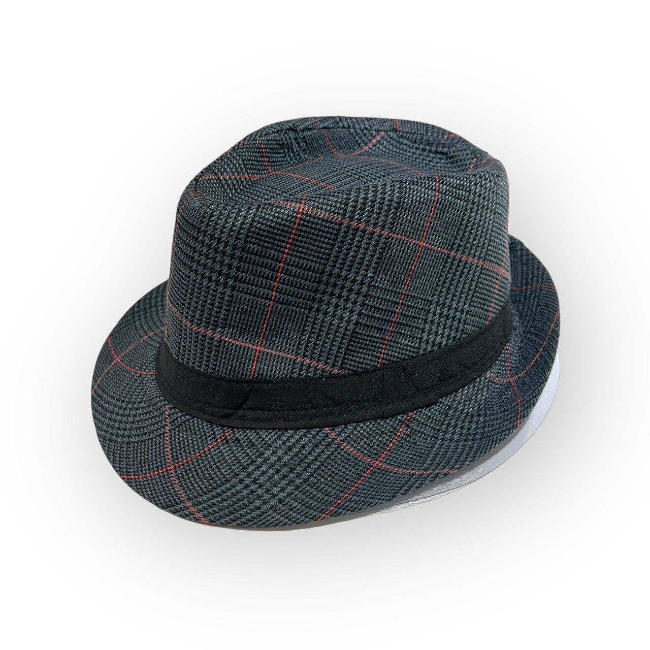  Mũ nón phớt Fedora nam vành nhỏ cao cấp AGANA nón cao bồi phong cách cổ điển pha lẫn hiện đại - Kẻ Sọc Navy Viền Đỏ - MFDN002 