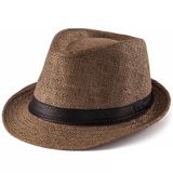 Quà tặng 20/11 cho đối tác nam, sếp nam, đồng nghiệp nam, người yêu nam ,bạn bè, anh trai hoặc người thân quà tặng Mũ nón phớt Fedora nam cói vành nhỏ cao cấp AGANA nón cao bồi phong cách cổ điển pha lẫn hiện đại - Màu Nâu Đậm  - MFDN003 