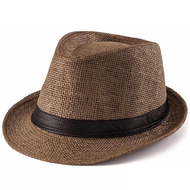  Quà tặng 20/11 cho đối tác nam, sếp nam, đồng nghiệp nam, người yêu nam ,bạn bè, anh trai hoặc người thân quà tặng Mũ nón phớt Fedora nam cói vành nhỏ cao cấp AGANA nón cao bồi phong cách cổ điển pha lẫn hiện đại - Màu Nâu Đậm  - MFDN003 