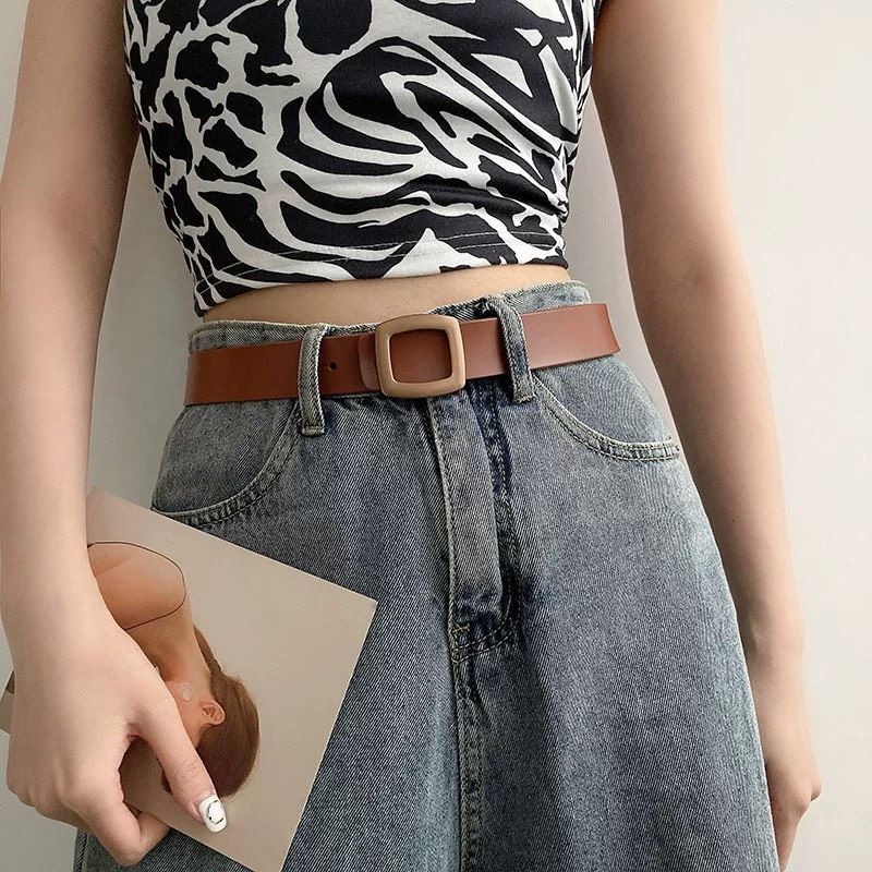  Thắt lưng nữ da bò thật AGANA dây nịt da thật đai váy da thật Hàn Quốc cao cấp phong cách hiện đại - DNT005 