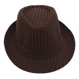  Mũ nón phớt Fedora nam vành nhỏ cao cấp AGANA nón cao bồi phong cách cổ điển pha lẫn hiện đại - Màu Nâu Sọc Trắng - MFDN001 