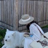  Quà tặng 20/11 cho sếp nữ, vợ, cô giáo, giáo viên nữ, mẹ và bạn gái, người yêu nữ quà tặng Mũ nón cói đi biển rộng vành tròn đẹp cho nữ AGANA - NC510 