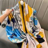  Quà tặng 20/11 cho sếp nữ, vợ, cô giáo, giáo viên nữ, mẹ và bạn gái, người yêu nữ quà tặng Khăn quàngchoàng cổ lụa cao cấp cho nữ văn phòng sở đẹp màu vàng xanh AGANA - KS213 