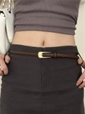  Thắt lưng nữ da bò thật AGANA dây nịt da thật đai váy da thật Hàn Quốc cao cấp phong cách hiện đại - DNT008 