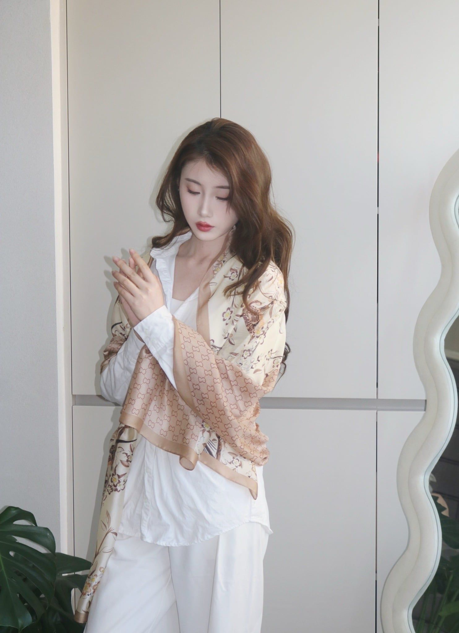 Khăn quàng choàng cổ lụa cao cấp cho nữ văn phòng sở đẹp màu vàng AGANA - KS188 