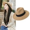 Quà tặng 20/11 cho sếp nữ, vợ, cô giáo, giáo viên nữ, mẹ và bạn gái, người yêu nữ quà tặng Mũ nón phớt sợi cói đi biển rộng vành tròn đẹp cho nữ AGANA - NC502