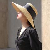  Mũ nón cói đi biển rộng vành tròn đẹp cho nữ vintage sợi tự nhiên cao cấp - NC446 