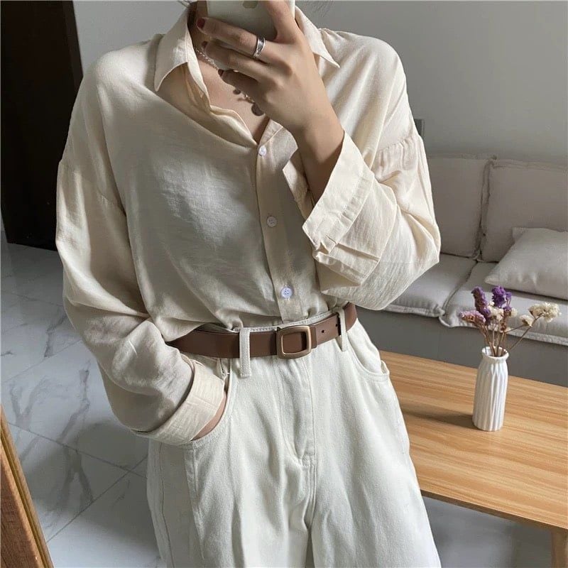  Thắt lưng nữ da bò thật AGANA dây nịt da thật đai váy da thật Hàn Quốc cao cấp phong cách hiện đại - DNT005 