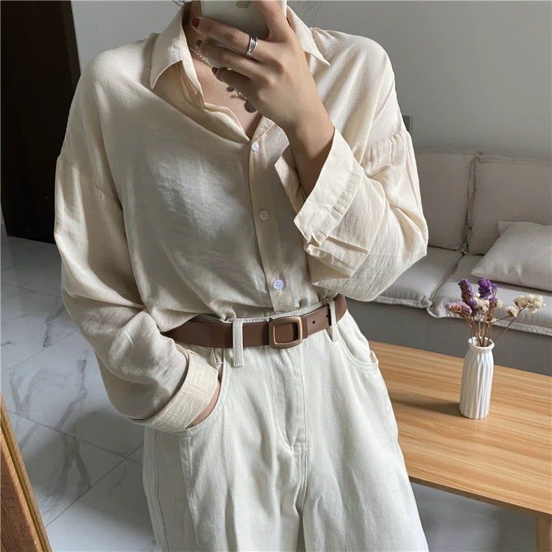  Thắt lưng nữ da bò thật AGANA dây nịt da thật đai váy da thật Hàn Quốc cao cấp phong cách hiện đại - DNT005 