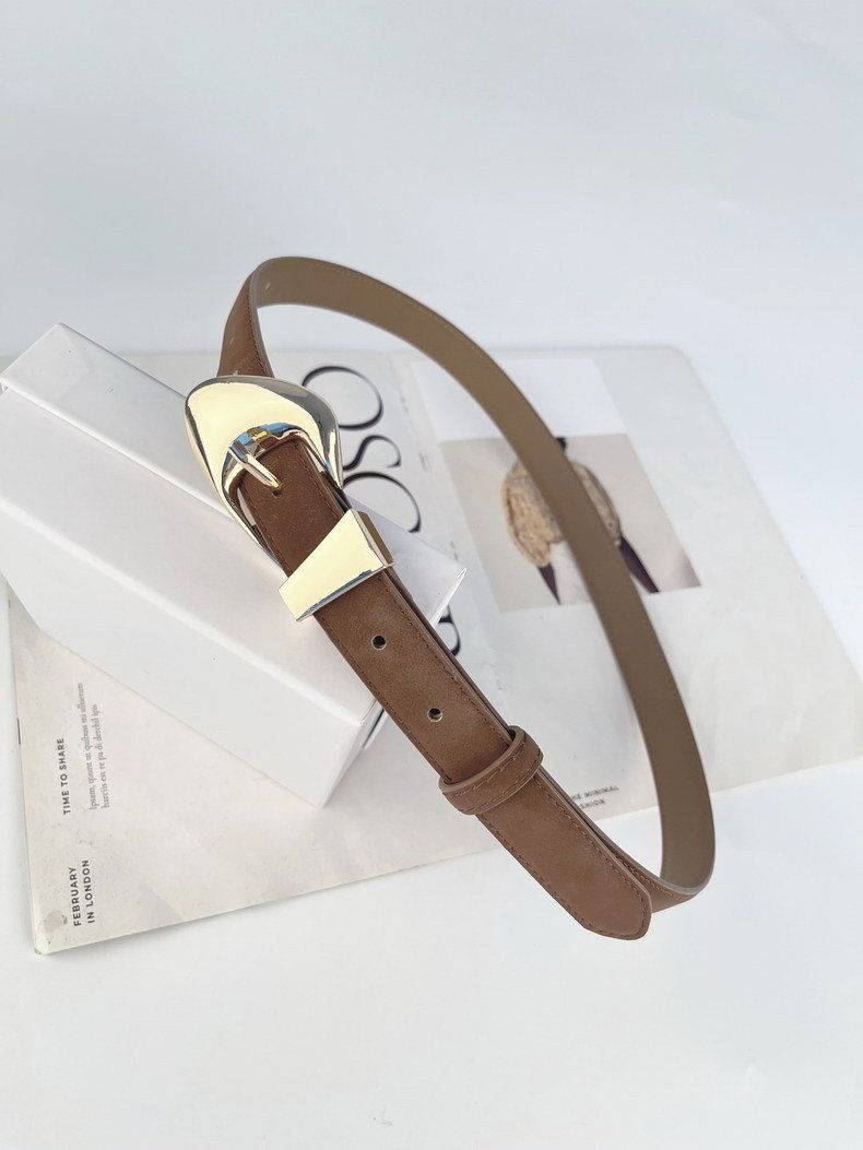  Thắt lưng nữ da bò thật AGANA dây nịt da thật đai váy da thật Hàn Quốc cao cấp phong cách hiện đại - DNT020 