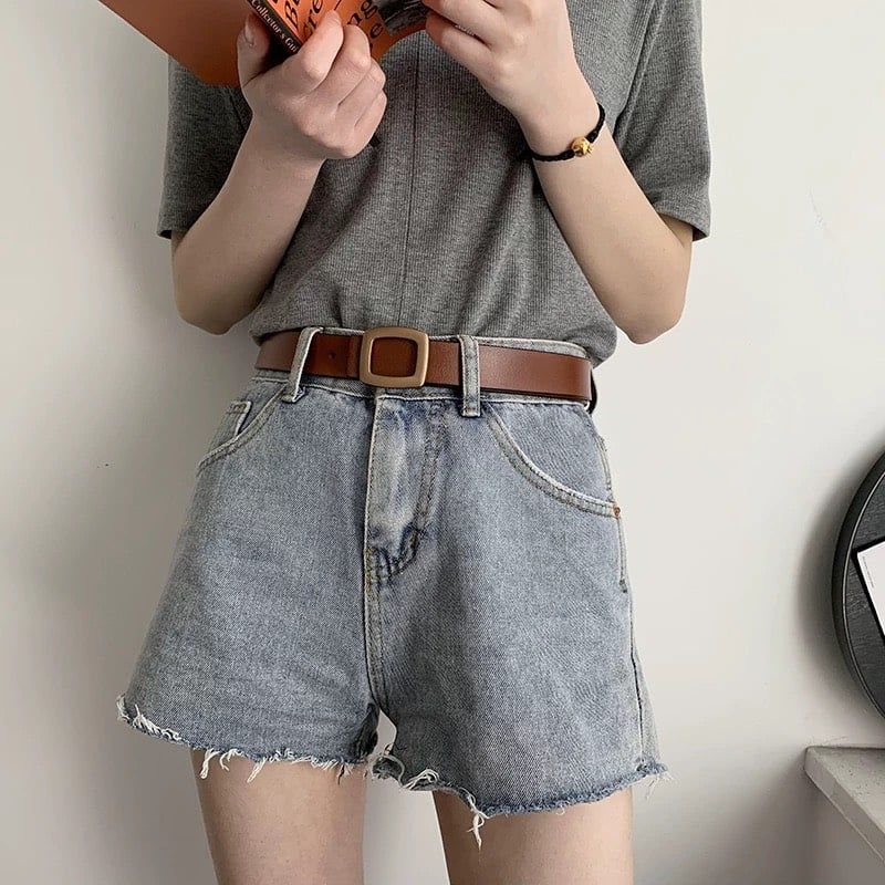  Thắt lưng nữ da bò thật AGANA dây nịt da thật đai váy da thật Hàn Quốc cao cấp phong cách hiện đại - DNT005 