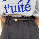  Thắt lưng nữ da bò thật AGANA dây nịt da thật đai váy da thật Hàn Quốc cao cấp phong cách hiện đại - DNT025 