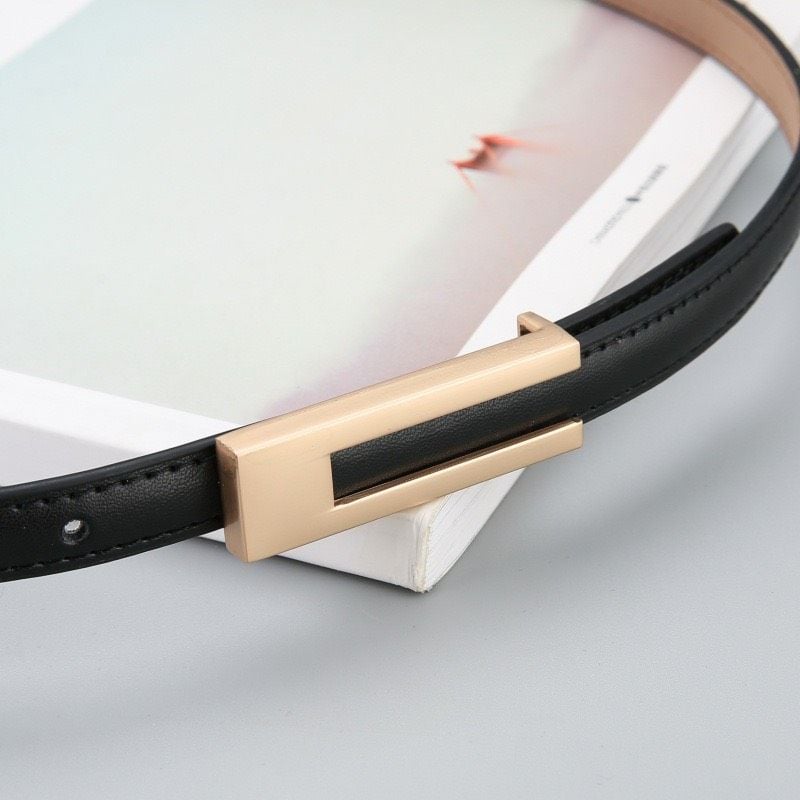  Thắt lưng nữ da bò thật AGANA dây nịt da thật đai váy da thật Hàn Quốc cao cấp phong cách hiện đại - DNT007 