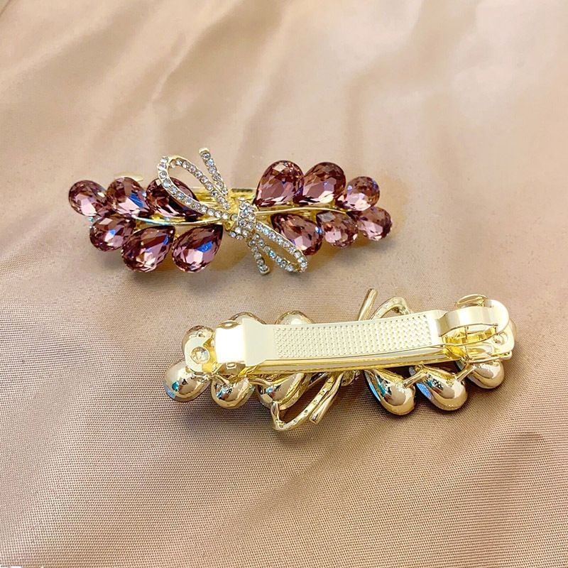  Kẹp (cặp) tóc cao cấp AGANA - Ghim kẹp tóc nữ đẹp đính đá hoa sang trọng phù hợp làm quà tặng mọi dịp - KDD117 